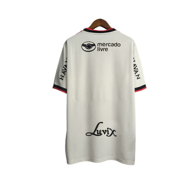 Camisa Flamengo II 22/23 Torcedor Masculina - Branco com detalhes preto e vermelho