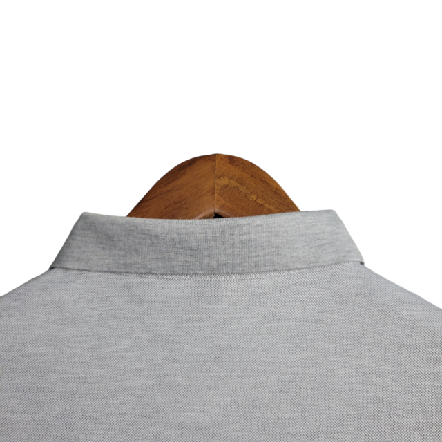 Camisa Flamengo Polo Edição Especial Conmebol 23/24 Torcedor Masculina -Cinza com detalhes em vermelho