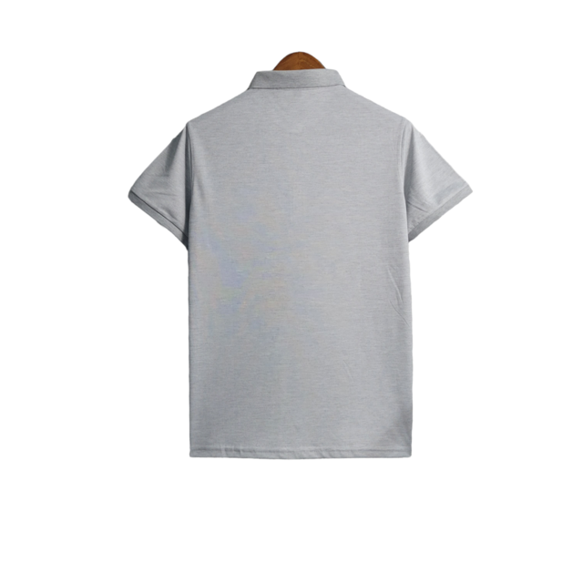 Camisa Flamengo Polo Edição Especial Conmebol 23/24 Torcedor Masculina -Cinza com detalhes em vermelho