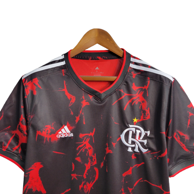 Camisa Flamengo Edição Especial 22/23 Torcedor Masculina - Vermelha com detalhes em preto