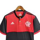 Camisa Flamengo I Retrô 17/18 Torcedor Masculina - Vermelha com detalhes em Preto
