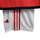 Kit Infatil Flamengo I 23/24 Adidas - Vermelho com detalhes em preto