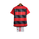 Kit Infatil Flamengo I 23/24 Adidas - Vermelho com detalhes em preto