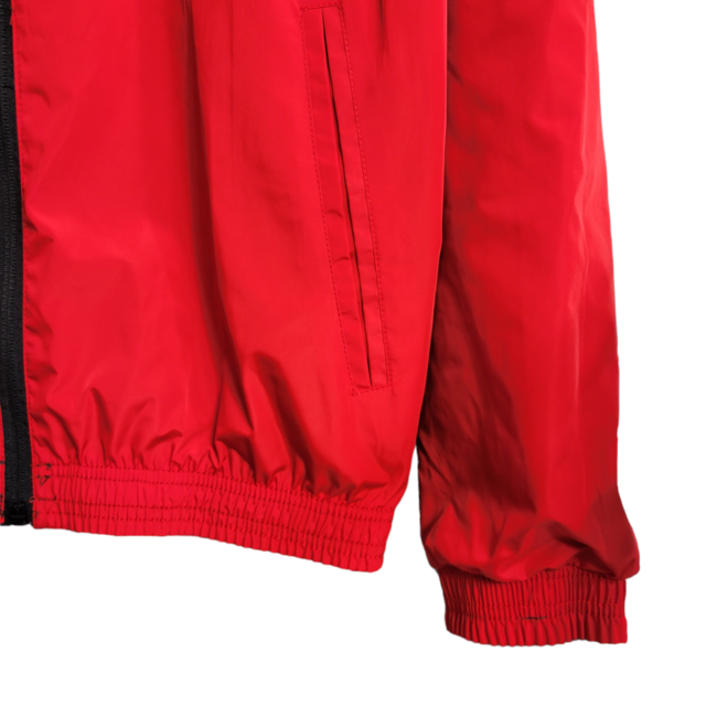 Jaqueta Corta-Vento Flamengo 23/24 Masculina Adidas - Preta com detalhes em vermelho e branco