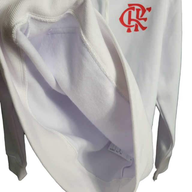 Jaqueta Corta-Vento Flamengo 23/24 Masculina Adidas - Branco com detalhes em vermelho