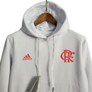 Jaqueta Corta-Vento Flamengo 23/24 Masculina Adidas - Branco com detalhes em vermelho