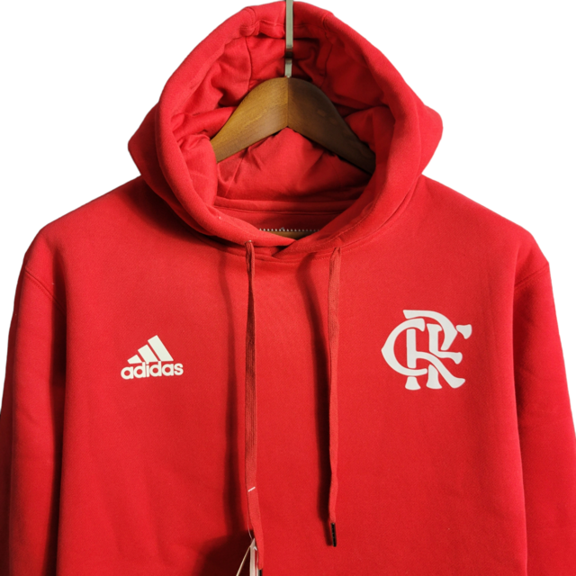 Jaqueta Corta-Vento Flamengo 23/24 Masculina Adidas - Vermelha com detalhes em branco