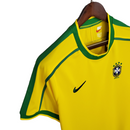 Camisa Seleção Brasileira I Retrô 1998 Nike Torcedor Masculina - Amarela com detalhes em verde