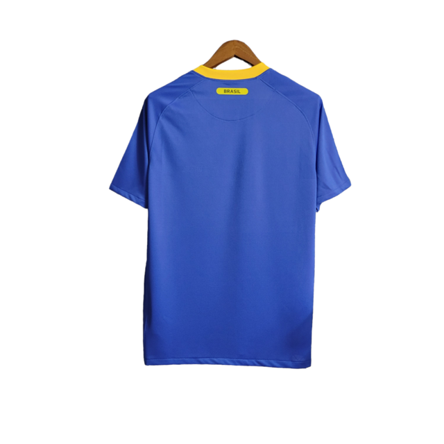 Camisa Seleção Brasileira II Retrô 2010 Nike Torcedor Masculina - Azul com detalhes em amarelo