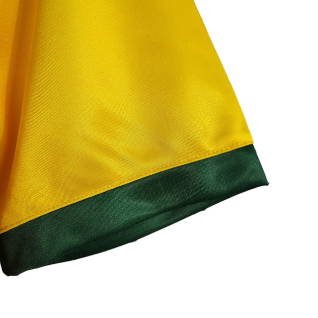 Camisa Seleção Brasileira Retrô I 88/90 Topper Torcedor Maculina - Amarela com gola verde