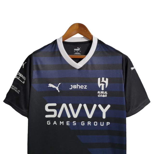 Camisa Al-Hilal III 23/24 - Torcedor Puma Masculina - Azul com detalhes em preto e branco