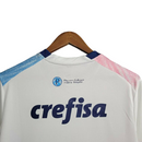 Camisa Palmeiras - Torcedor Puma Masculina - Branca com detalhes em azul e rosa