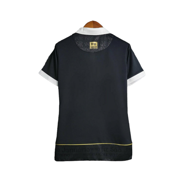 Camisa Vasco da Gama II 23/24 -  Kappa Feminina - Preta com detalhes em dourado