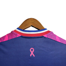 Camisa Fortaleza Edição Especial Outubro Rosa 23/24 - Torcedor Lobo Masculina - Azul com detalhes em rosa