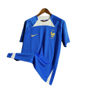 Camisa França Treino 22/23 - Torcedor Nike Masculina -Azul com detalhes em branco e dourado