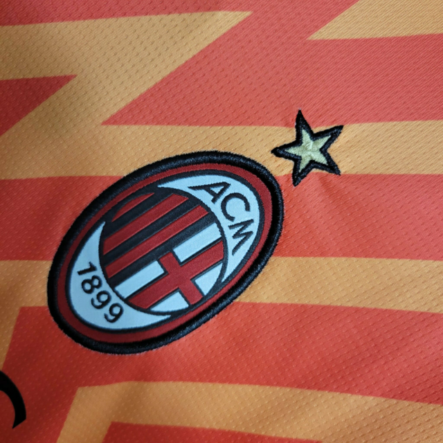 Camisa AC Milan Goleiro II 23/24 - Torcedor Adidas Masculina - Laranja com detalhes em amarelo e preto