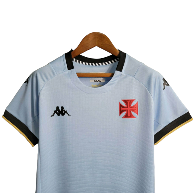 Camisa Vasco da Gama Goleiro 23/24 -  Kappa Feminina - Azul com detalhes em preto e dourado