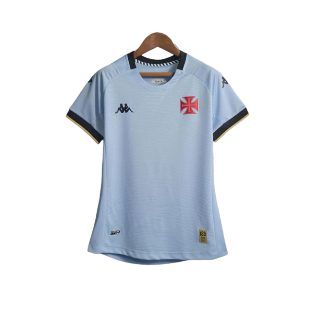 Camisa Vasco da Gama Goleiro 23/24 -  Kappa Feminina - Azul com detalhes em preto e dourado