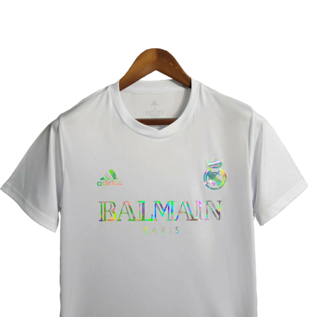 Camisa Real Madrid Edição Especial Balmain 23/24 - Torcedor Adidas Masculina - Branca