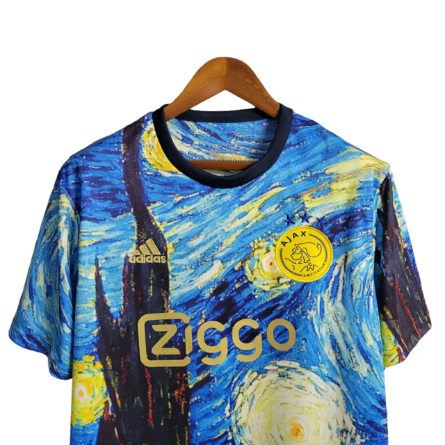 Camisa Ajax Edição Especial 23/24 - Torcedor Adidas Masculina - detalhes em azul amarelo e dourado