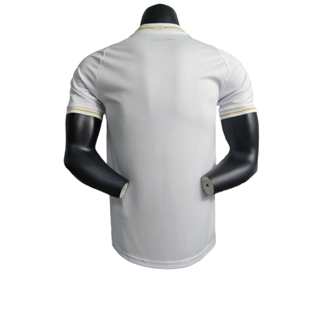 Camisa Lazio Edição Especial 23/24 - Jogador Mizuno Masculina - Branca com detalhes em dourado