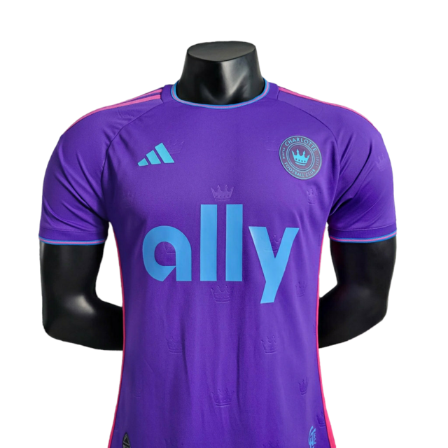 Camisa Charlotte FC II 23/24 - Jogador Adidas Masculina - Roxa com detalhes em azul e rosa