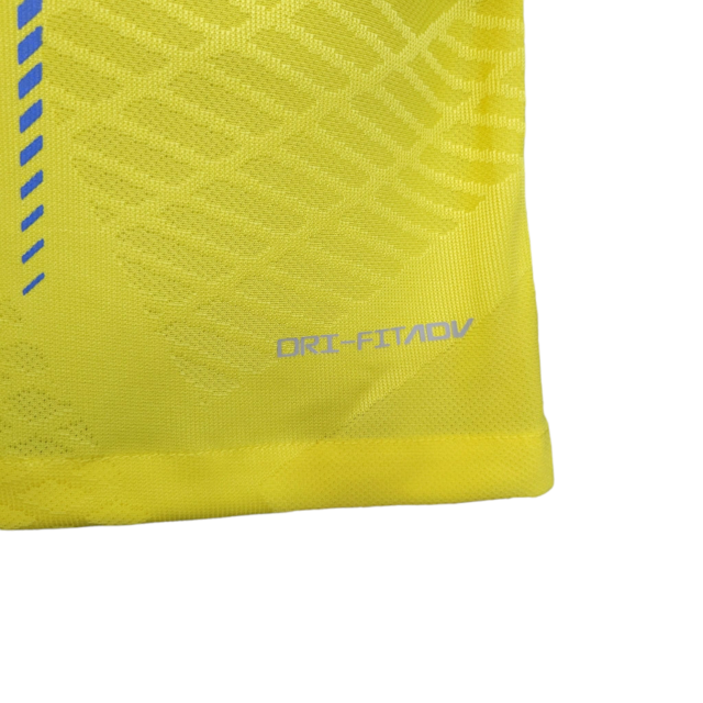 Camisa Al-Nassr I 23/24 - Jogador Nike Masculina - Amarela com detalhes em azul