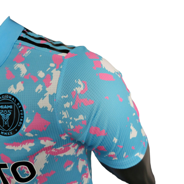 Camisa Inter Miami Treino 23/24 - Jogador Adidas Masculina - Azul com detalhes branco e rosa