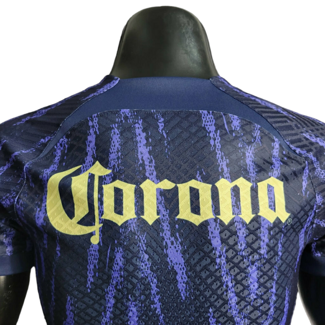 Camisa América do México II 22/23 - Jogador Nike Masculina - Azul com detalhes em amarelo