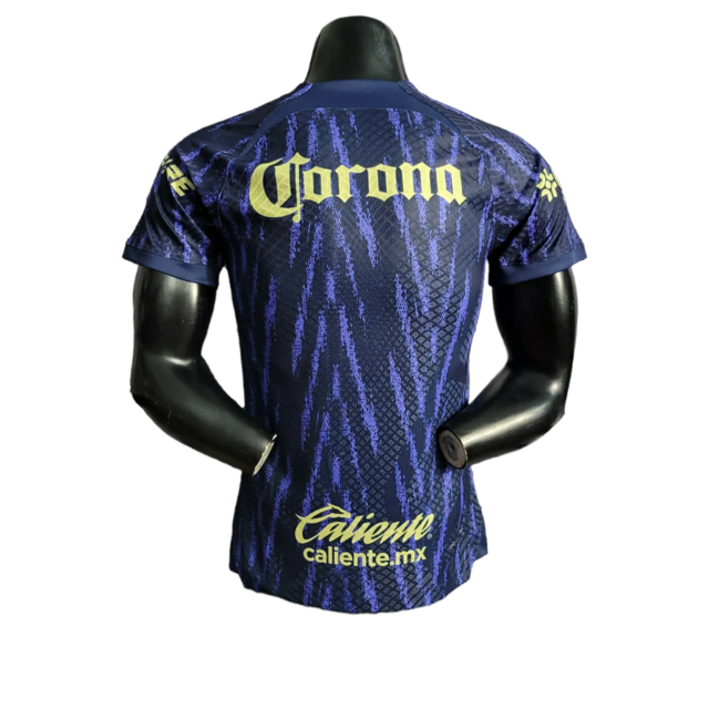 Camisa América do México II 22/23 - Jogador Nike Masculina - Azul com detalhes em amarelo
