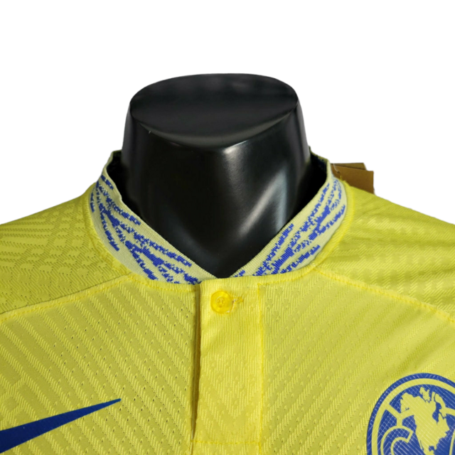Camisa América do México I 22/23 - Jogador Nike Masculina -Amarela com detalhes em azul
