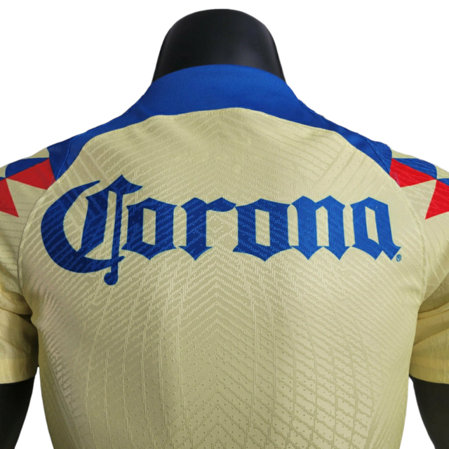 Camisa América do México I 23/24 - Jogador Nike Masculina - Amarela com detalhes em azul e vermelho
