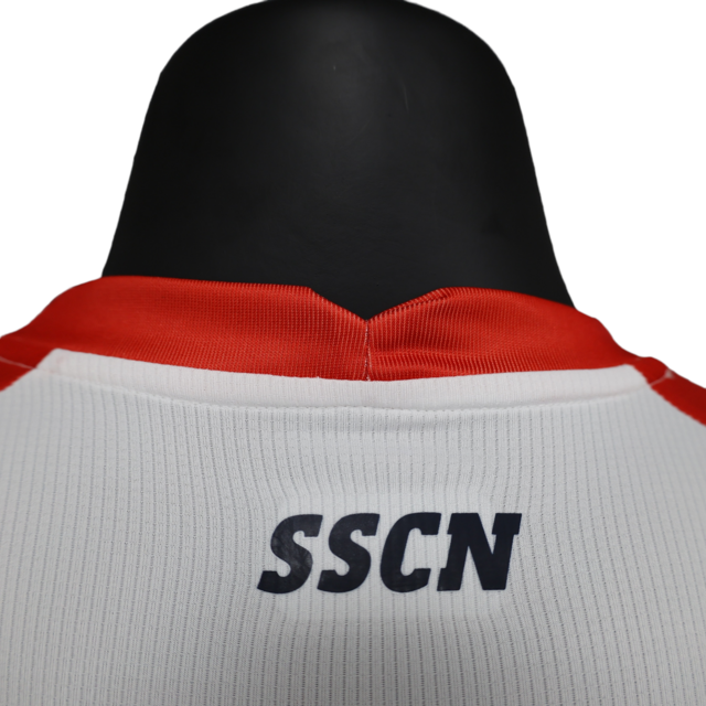 Camisa Napoli Edição Especial dia dos namorados 23/24 - Jogador EA7 Masculina - Branca com detalhes em vermelho