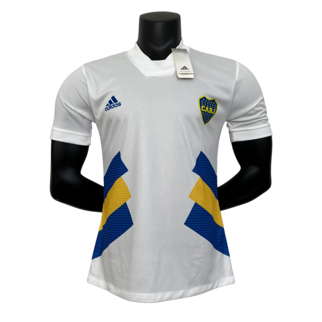Camisa Boca Juniors Coleção Especial 23/24 - Jogador Adidas Masculina - Branca com detalhes em azul e amarelo