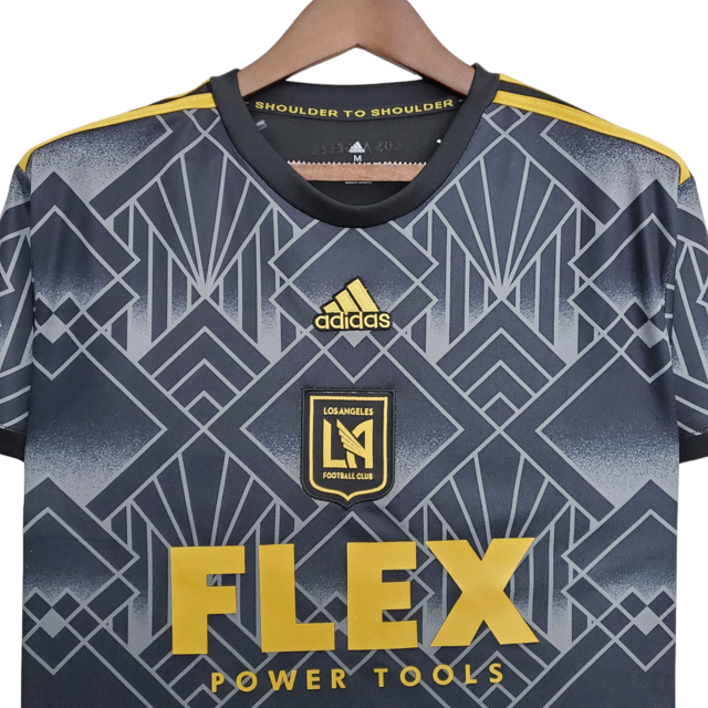 Camisa Los Angeles FC I 22/23 - Torcedor Adidas Masculina - Preta com detalhes em dourado