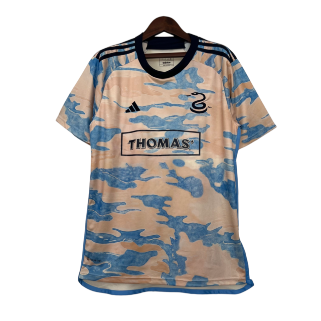 Camisa Philadelphia Union II 23/24 -  Adidas Feminina - Bege com detalhes em azul