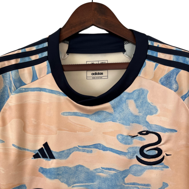 Camisa Philadelphia Union II 23/24 -  Adidas Feminina - Bege com detalhes em azul