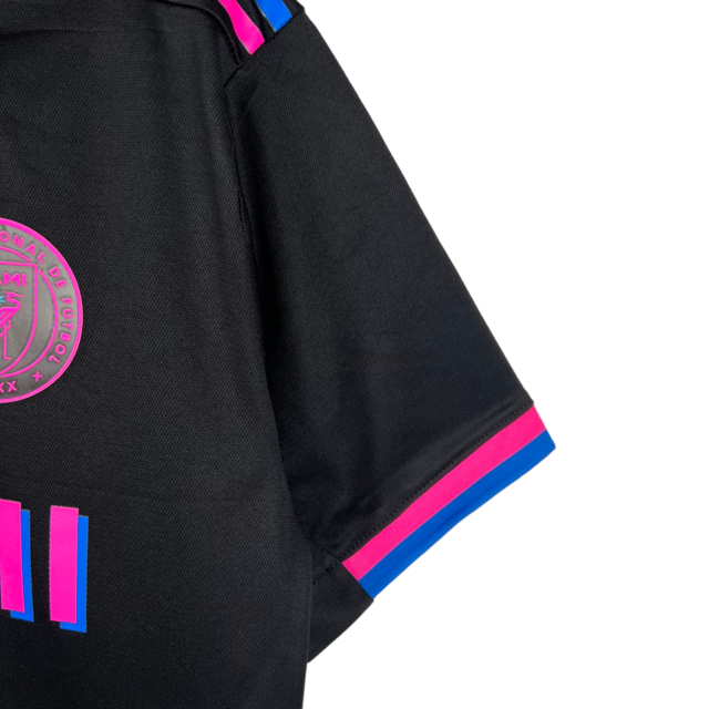 Camisa Inter Miami II 23/24 -  Adidas Feminina - Preta com detalhes em rosa e azul