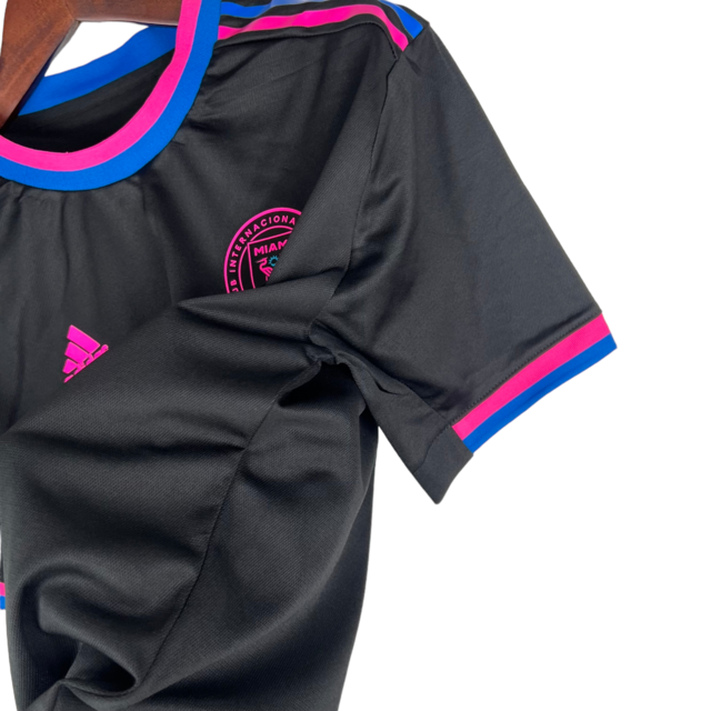 Camisa Inter Miami II 23/24 -  Adidas Feminina - Preta com detalhes em rosa e azul