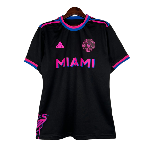 Camisa Inter Miami II 23/24 -  Adidas Feminina - Preta com detalhes em rosa e azul