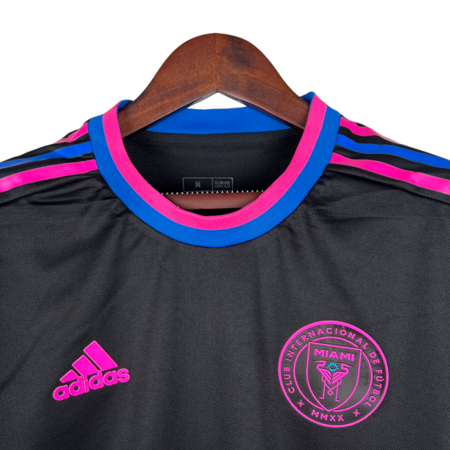 Camisa Inter Miami II 23/24 -  Adidas Feminina - Preta com detalhes em rosa e azul