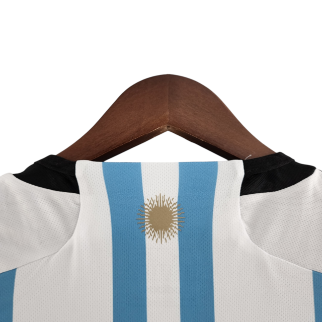 Camisa Seleção da Argentina I 22/23 - Torcedor Adidas Masculina - Azul e branca com detalhes em preto