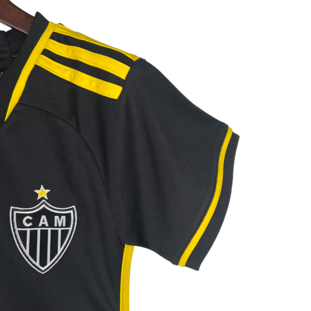 Camisa Atlético Mineiro III 23/24 -  Adidas Feminina - Preta com detalhes em amarelo