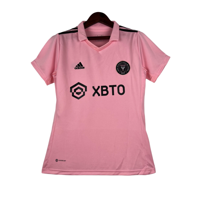 Camisa Inter Miami I 23/24 -  Adidas Feminina - Rosa com detalhes em preto