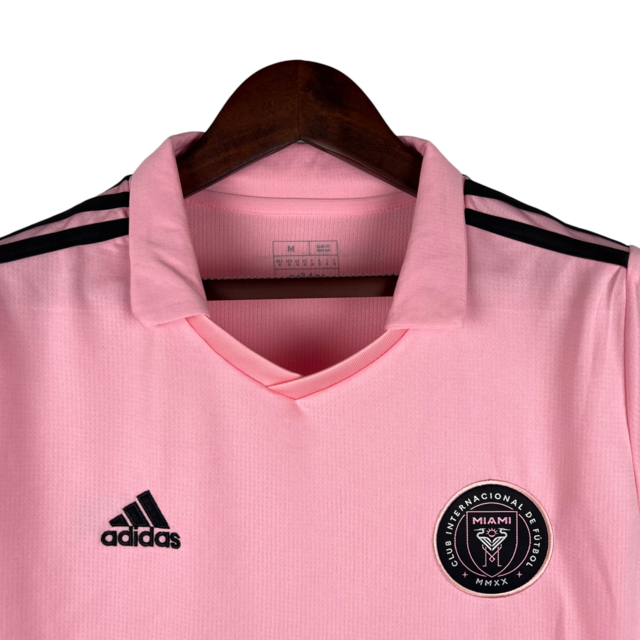 Camisa Inter Miami I 23/24 -  Adidas Feminina - Rosa com detalhes em preto