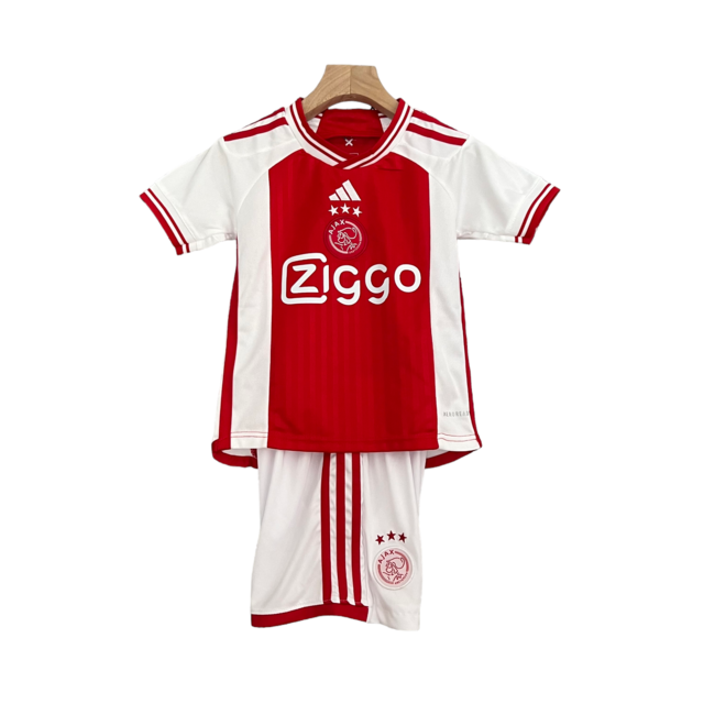 Kit Infantil Ajax I 23/24 Adidas - Vermelho e branco
