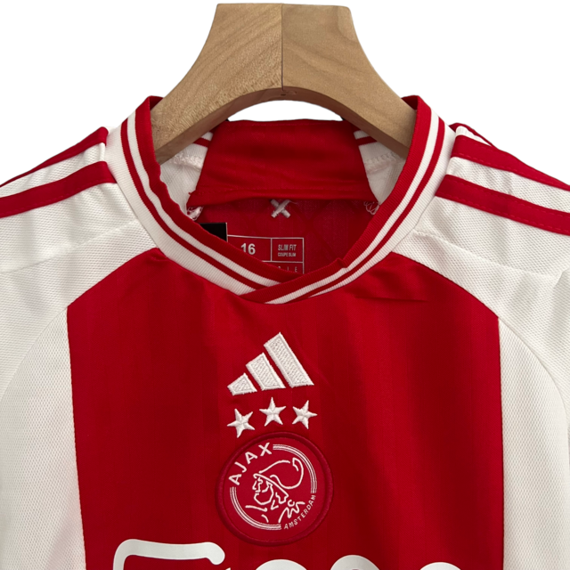 Kit Infantil Ajax I 23/24 Adidas - Vermelho e branco