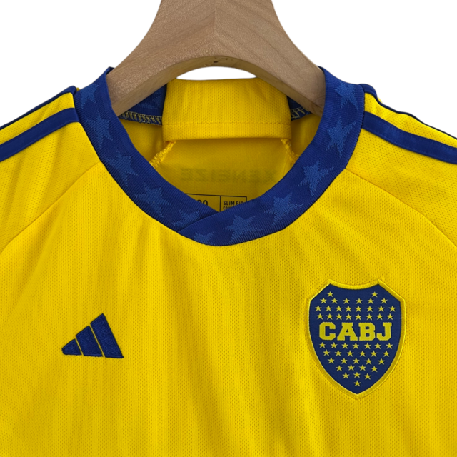 Kit Infantil Boca Juniors II 23/24 Adidas - Amarelo com detalhes em azul
