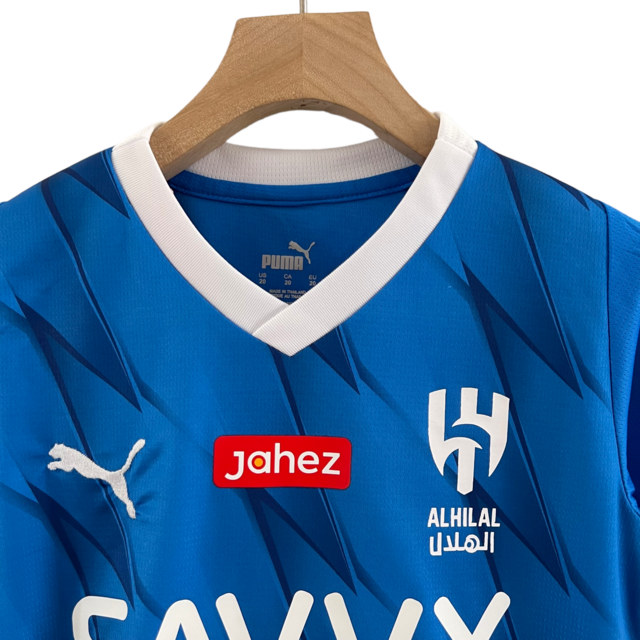 Kit Infantil Al Hilal I 23/24 Puma - Azul com detalhes em branco