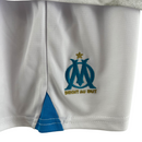 Kit Infantil Olympique Marseille I 23/24 Puma - Branco com detalhes em azul e dourado